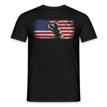 Baseball Fan Usa American Flag - Männer T-Shirt - Schwarz - Vorne - AI Model Male 178 light (178cm)