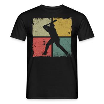 Baseball Fan Retro Vintage Batter - Männer T-Shirt - Schwarz - Vorne - AI Model Male 178 light (178cm)