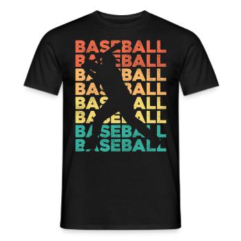Baseball Fan Retro Vintage Batter - Männer T-Shirt - Schwarz - Vorne - AI Model Male 178 light (178cm)