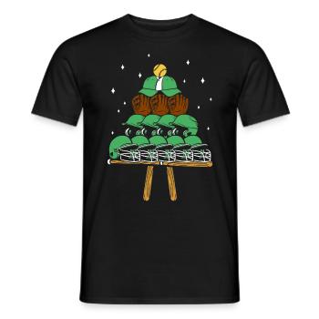 Arbre de Noël des fans de baseball - T-shirt homme - noir - Devant - AI Model Male 178 light (178cm)