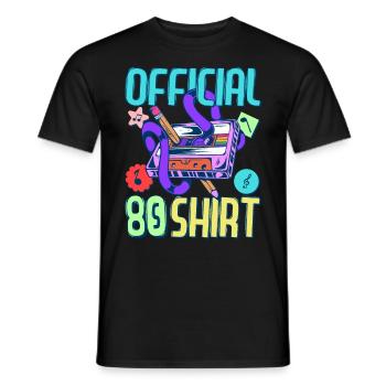 Fête de tenue des années 80 Devise des années 80Partie 1980 - T-shirt homme - noir - Devant - AI Model Male 178 light (178cm)