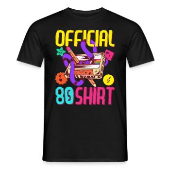 Fête de tenue des années 80 Devise des années 80Partie 1980 - T-shirt homme - noir - Devant - AI Model Male 178 light (178cm)