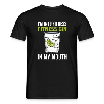 I`m Into Fitness. Fitness Gin In My Mouth Gin - Männer T-Shirt - Schwarz - Vorne - AI Model Male 178 light (178cm)
