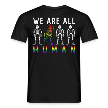 We Are All Human - Männer T-Shirt - Schwarz - Vorne - AI Model Male 178 light (178cm)