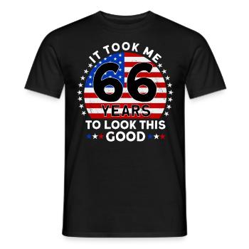 Il m’a fallu 66 ans pour être aussi beau - T-shirt homme - noir - Devant - AI Model Male 178 light (178cm)