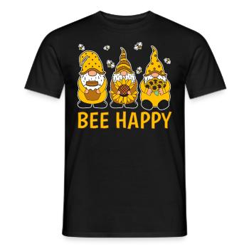 Bee Happy - Männer T-Shirt - Schwarz - Vorne - AI Model Male 178 light (178cm)