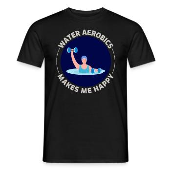 Water aerobics Aquatic fitness Aqua Exercise - Men's T-Shirt - black - Front - AI Model Male 178 light (178cm)