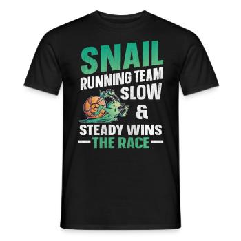 Snail Running Team Funny Snail Runner - Men's T-Shirt - black - Front - AI Model Male 178 light (178cm)