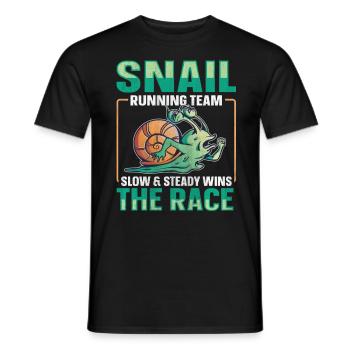 Snail Running Team Funny Snail Runner - Men's T-Shirt - black - Front - AI Model Male 178 light (178cm)