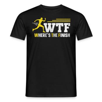 WTF - Where's The Finish Fun Marathon Runner - Men's T-Shirt - black - Front - AI Model Male 178 light (178cm)