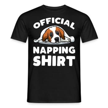 Official Sleeping Shirt St. Bernard - Men's T-Shirt - black - Front - AI Model Male 178 light (178cm)