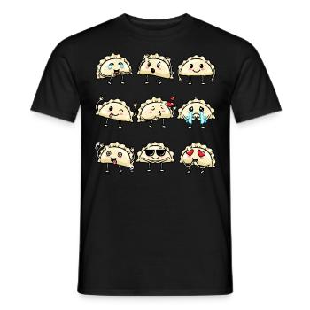 Pierogi Kawaii Emoticon Cuisine polonaise - T-shirt homme - noir - Devant - AI Model Male 178 light (178cm)