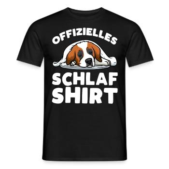 Offizielles Schlafshirt Bernhardiner - Männer T-Shirt - Schwarz - Vorne - AI Model Male 178 light (178cm)