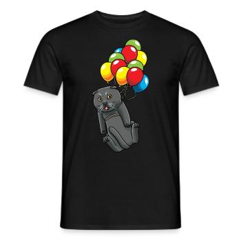 Chat écossais à oreille pliante - T-shirt homme - noir - Devant - AI Model Male 178 light (178cm)