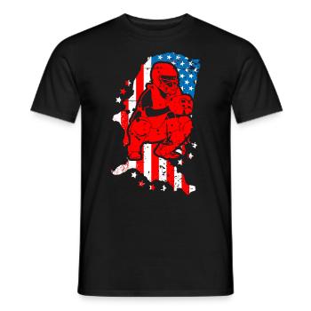 Baseball Spieler Amerikanische Flagge - Männer T-Shirt - Schwarz - Vorne - AI Model Male 178 light (178cm)