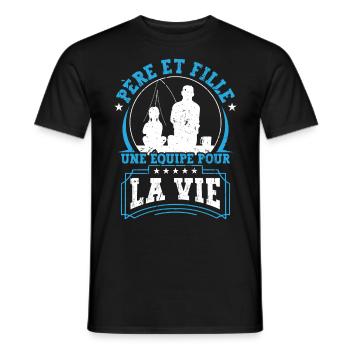 Père Et Fille Fête Des Peres Papa - T-shirt homme - noir - Devant - AI Model Male 178 light (178cm)