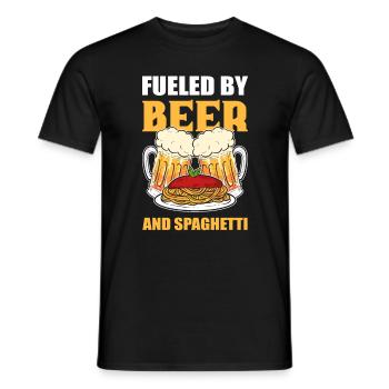 Fueled By Beer and Spaghetti - Men's T-Shirt - black - Front - AI Model Male 178 light (178cm)