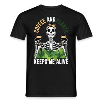 Harvest Flowers Lifestyle Planting Gardening Ges - Men's T-Shirt - black - Front - AI Model Male 178 light (178cm)