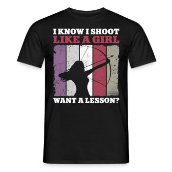 Archery Bow Archer Girl Vintage - Men's T-Shirt - black - Front - AI Model Male 178 light (178cm)