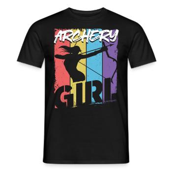 Archery Bow Archer Girl Vintage - Men's T-Shirt - black - Front - AI Model Male 178 light (178cm)