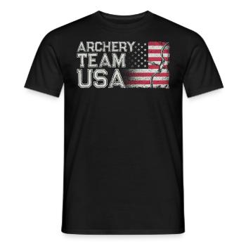 Archery Bow Archer Vintage Usa - Männer T-Shirt - Schwarz - Vorne - AI Model Male 178 light (178cm)