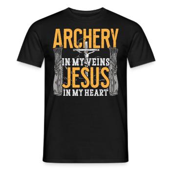 Archer Archer Archer Jésus Foi - T-shirt homme - noir - Devant - AI Model Male 178 light (178cm)