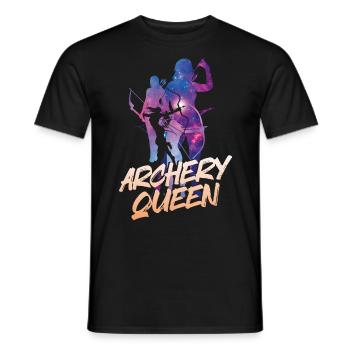 Archery Bow Archer Girl Stars - Men's T-Shirt - black - Front - AI Model Male 178 light (178cm)
