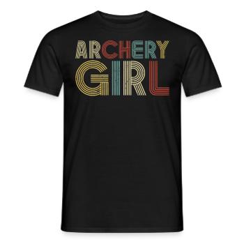 Archery Bow Archer Girl Retro - Men's T-Shirt - black - Front - AI Model Male 178 light (178cm)
