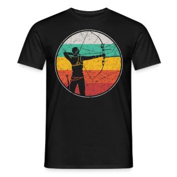 Archery Bow Archer Retro Vintage - Men's T-Shirt - black - Front - AI Model Male 178 light (178cm)