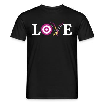 Archery Bow Archer Target Love - Männer T-Shirt - Schwarz - Vorne - AI Model Male 178 light (178cm)