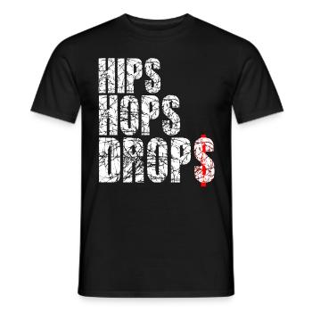hips hops drops white - Männer T-Shirt - Schwarz - Vorne - AI Model Male 178 light (178cm)