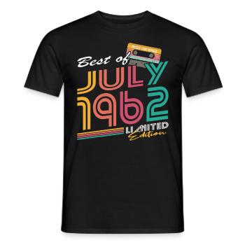 60. Geburtstag Jahrgang Juli 1962 Best of 1962 - Männer T-Shirt - Schwarz - Vorne - AI Model Male 178 light (178cm)