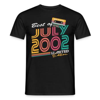 20ème anniversaire millésime Juillet 2002 Best of 2002 - T-shirt homme - noir - Devant - AI Model Male 178 light (178cm)