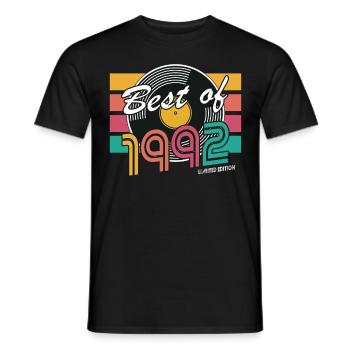 30th birthday born 1992 Best of 1992 - Men's T-Shirt - black - Front - AI Model Male 178 light (178cm)
