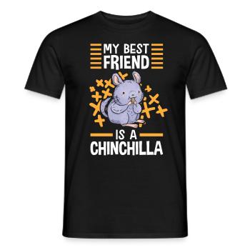 Chinchilla my best friend rodent woolly mouse - Men's T-Shirt - black - Front - AI Model Male 178 light (178cm)