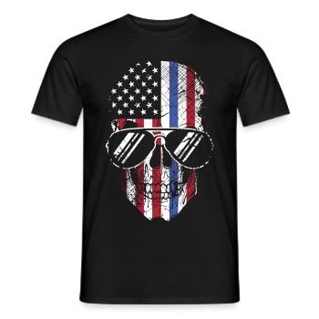 America - Men's T-Shirt - black - Front - AI Model Male 178 light (178cm)