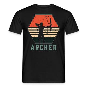 Archery Bow Archer Retro Vintage - Männer T-Shirt - Schwarz - Vorne - AI Model Male 178 light (178cm)