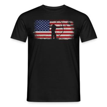 Archery Bow Archer Girl Usa - Men's T-Shirt - black - Front - AI Model Male 178 light (178cm)