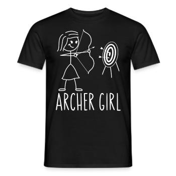 Archery Bow Archer Girl Vintage - Men's T-Shirt - black - Front - AI Model Male 178 light (178cm)