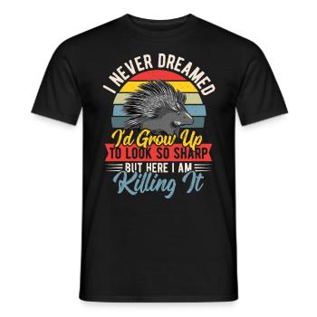 I Never Dreamed I'd Grow Up To Look So Sharp - Männer T-Shirt - Schwarz - Vorne - AI Model Male 178 light (178cm)