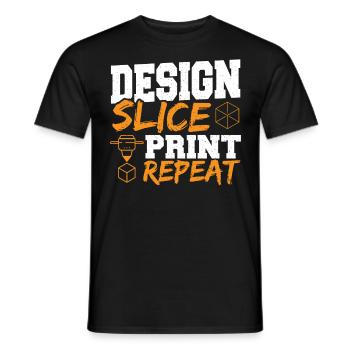 Desing Slice Print Repeat 3D Printing Slicing - Men's T-Shirt - black - Front - AI Model Male 178 light (178cm)