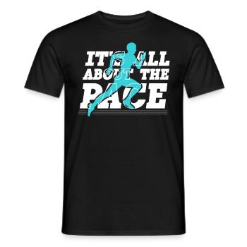 Tout tourne autour du pace marathon runners - T-shirt homme - noir - Devant - AI Model Male 178 light (178cm)