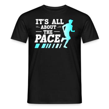 Tout tourne autour du pace marathon runners - T-shirt homme - noir - Devant - AI Model Male 178 light (178cm)