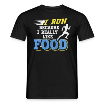 Je cours parce que j’aime beaucoup food Funny Runner - T-shirt homme - noir - Devant - AI Model Male 178 light (178cm)