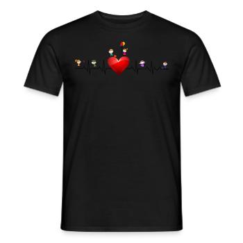 Beautiful Heartbeat Kids Hearbeat - Men's T-Shirt - black - Front - AI Model Male 178 light (178cm)