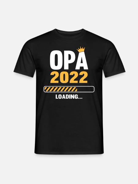 Opa 2022 Loading Schwangerschaftsankündigung - Männer T-Shirt - Schwarz