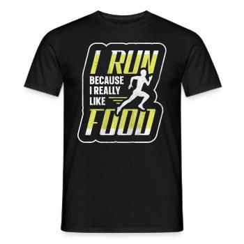 Je cours parce que j’aime beaucoup food Funny Runner - T-shirt homme - noir - Devant - AI Model Male 178 light (178cm)