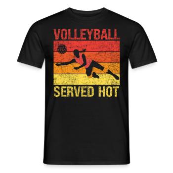 Volleyball Player Team Retro - Men's T-Shirt - black - Front - AI Model Male 178 light (178cm)