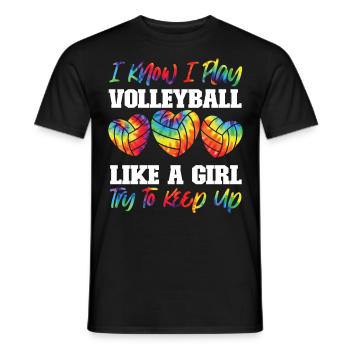 Joueuse de volleyball Team Girl Tie - T-shirt homme - noir - Devant - AI Model Male 178 light (178cm)