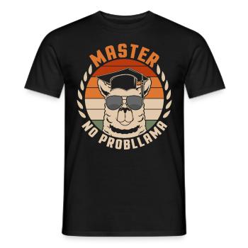 Master No Probllama Spruch Für Master Absolvent - Männer T-Shirt - Schwarz - Vorne - AI Model Male 178 light (178cm)